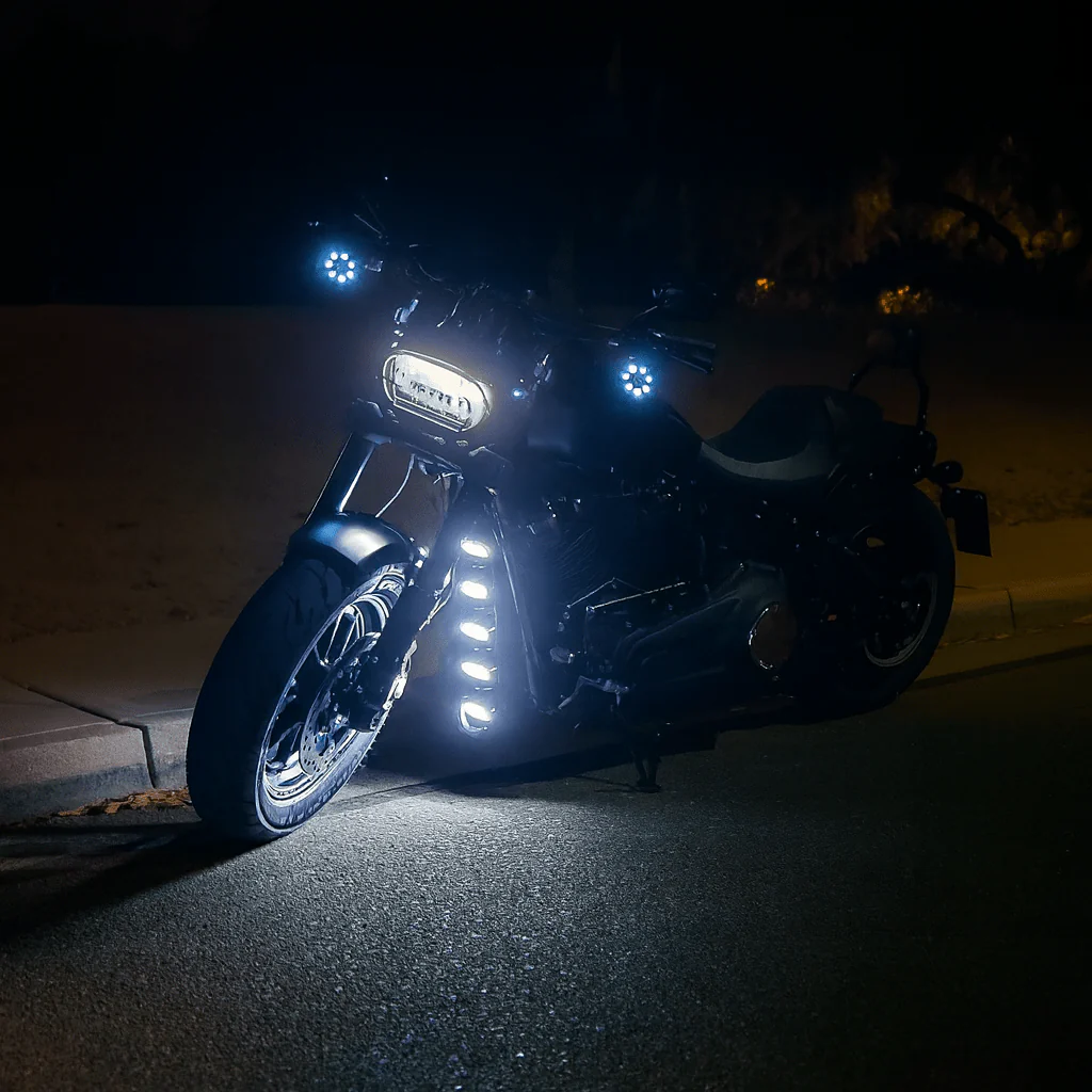 Eagle Lights LUMENSHIELD Chin Spoiler / Radiator Guard with LED Light Bars for 2018+ Harley-Davidson® Softail Models - Image 5