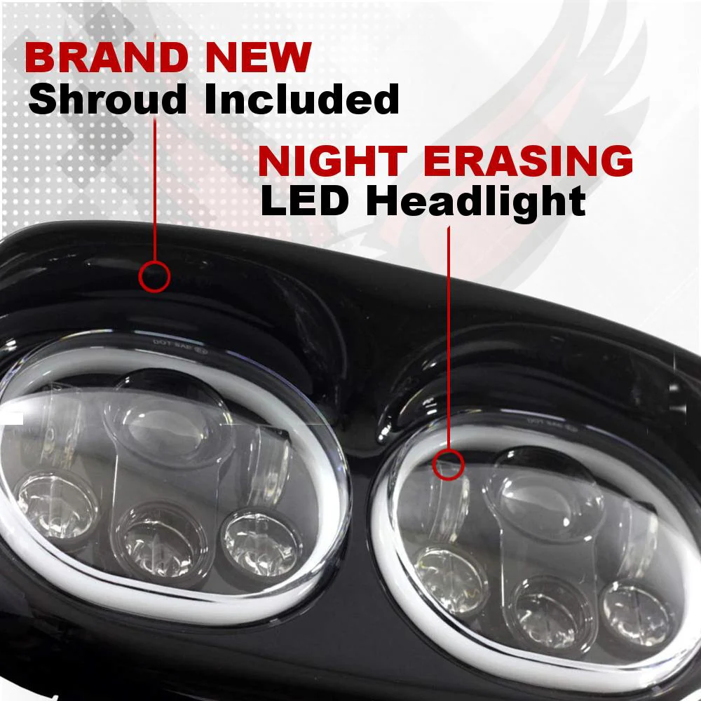 Eagle Lights Road Glide 1998 - 2013 LED Headlight w/Full Halo Ring- Harley-Davidson® - Image 3