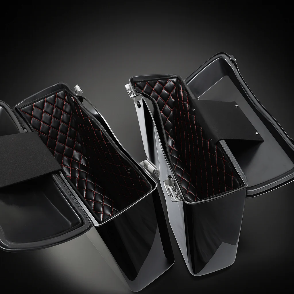 Eagle Lights Saddlebag Insert Liners with Red Stitching for 1994 - 2013 Harley Davidson OEM Saddlebags - Image 2