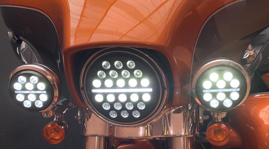 Eagle Lights Slim Line LED Headlight and Auxiliary Light Kit for Harley-Davidson® / Indian® Motorcycle - Image 4
