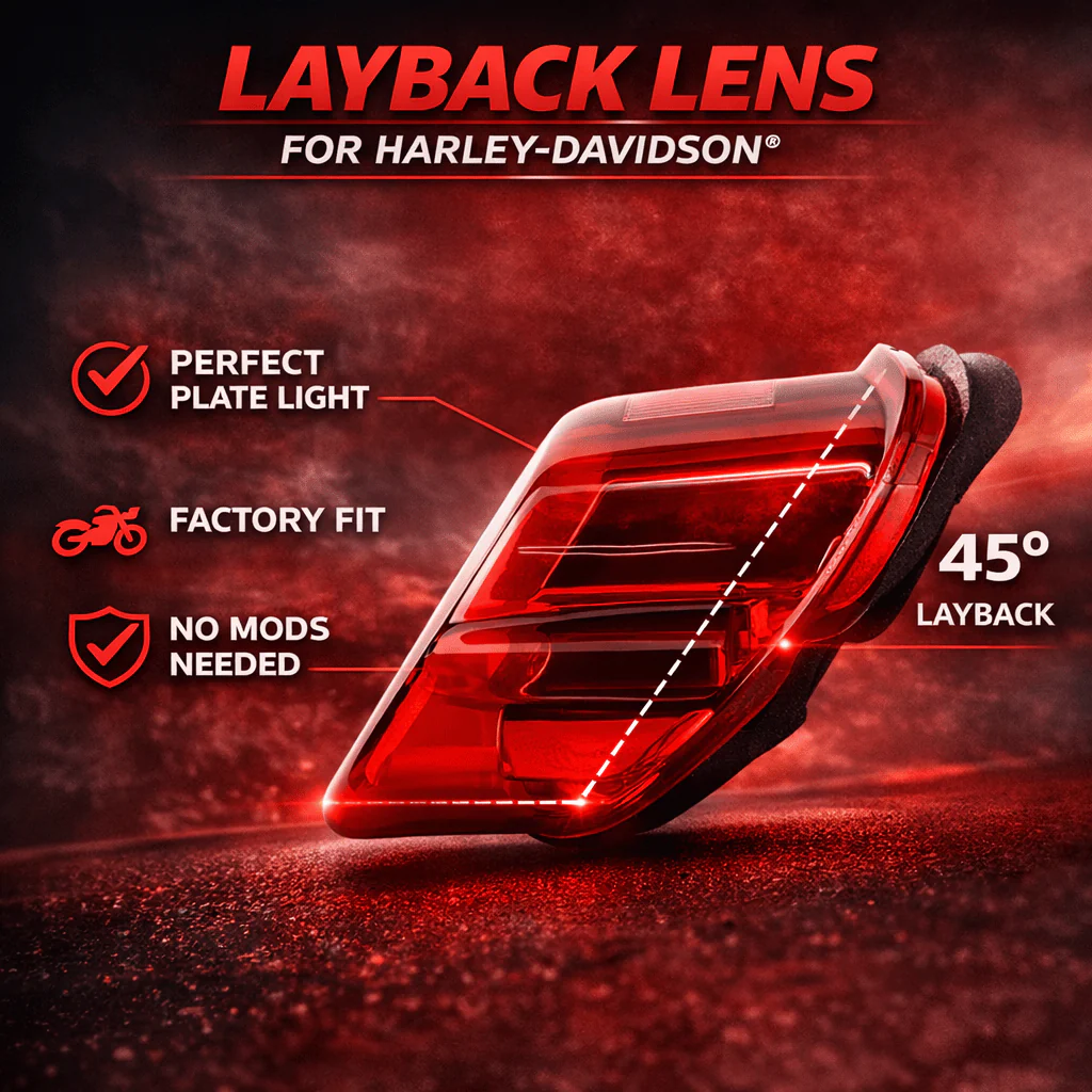 Eagle Lights Flashing Strobe Layback LED Tail Brake Light Kit for Harley-Davidson® - Image 4