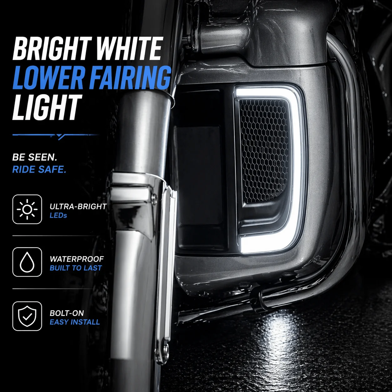 Eagle Lights SUNBURST Lower Fairing Grill LED Lights for Harley-Davidson® Motorcycles - Image 4