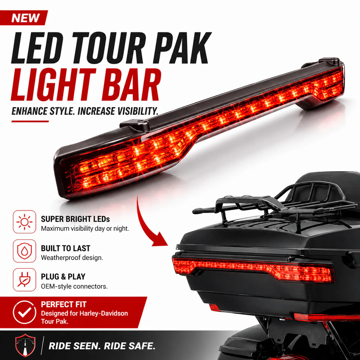 Eagle Lights Tour Pak LED Brake, Tail and Sequential Turn Signal Light for 2014 - 2025 Harley-Davidson® Motorcycles - Image 3