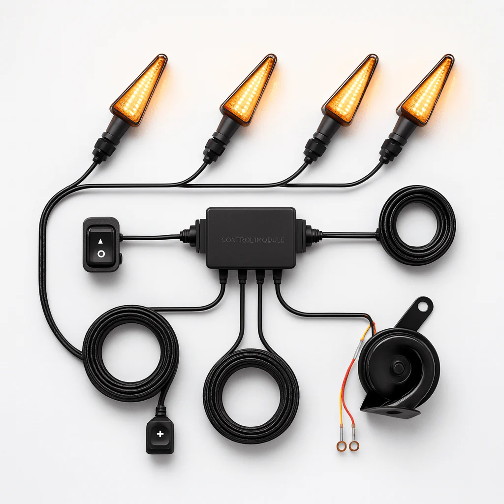 Eagle Lights TrailSignal UTV Street Legal Turn Signal & Horn Kit — Plug-and-Play, Universal Fit (4 Amber LEDs)