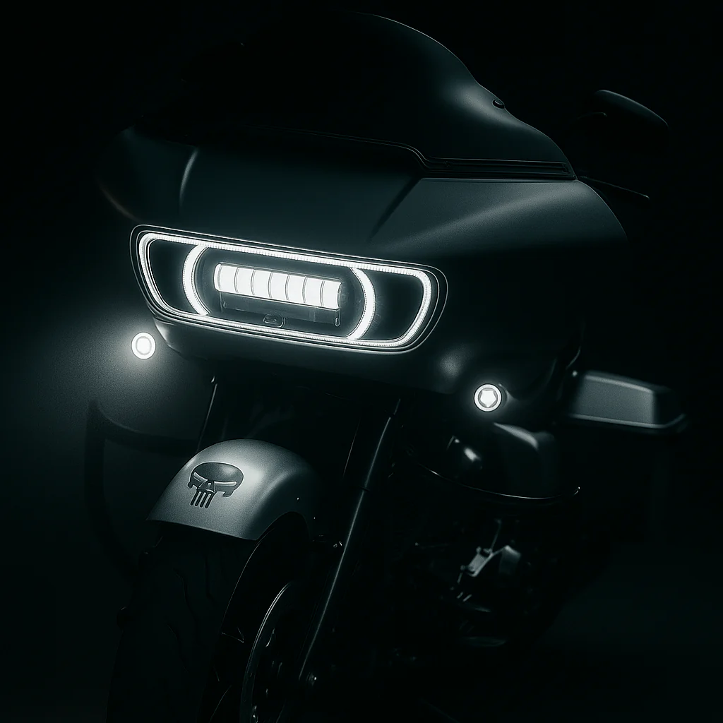 Eagle Lights HALOS DRL Bezel With Vent Inserts And White LED Running Lights for Harley-Davidson® Road Glide Motorcycles - Image 3