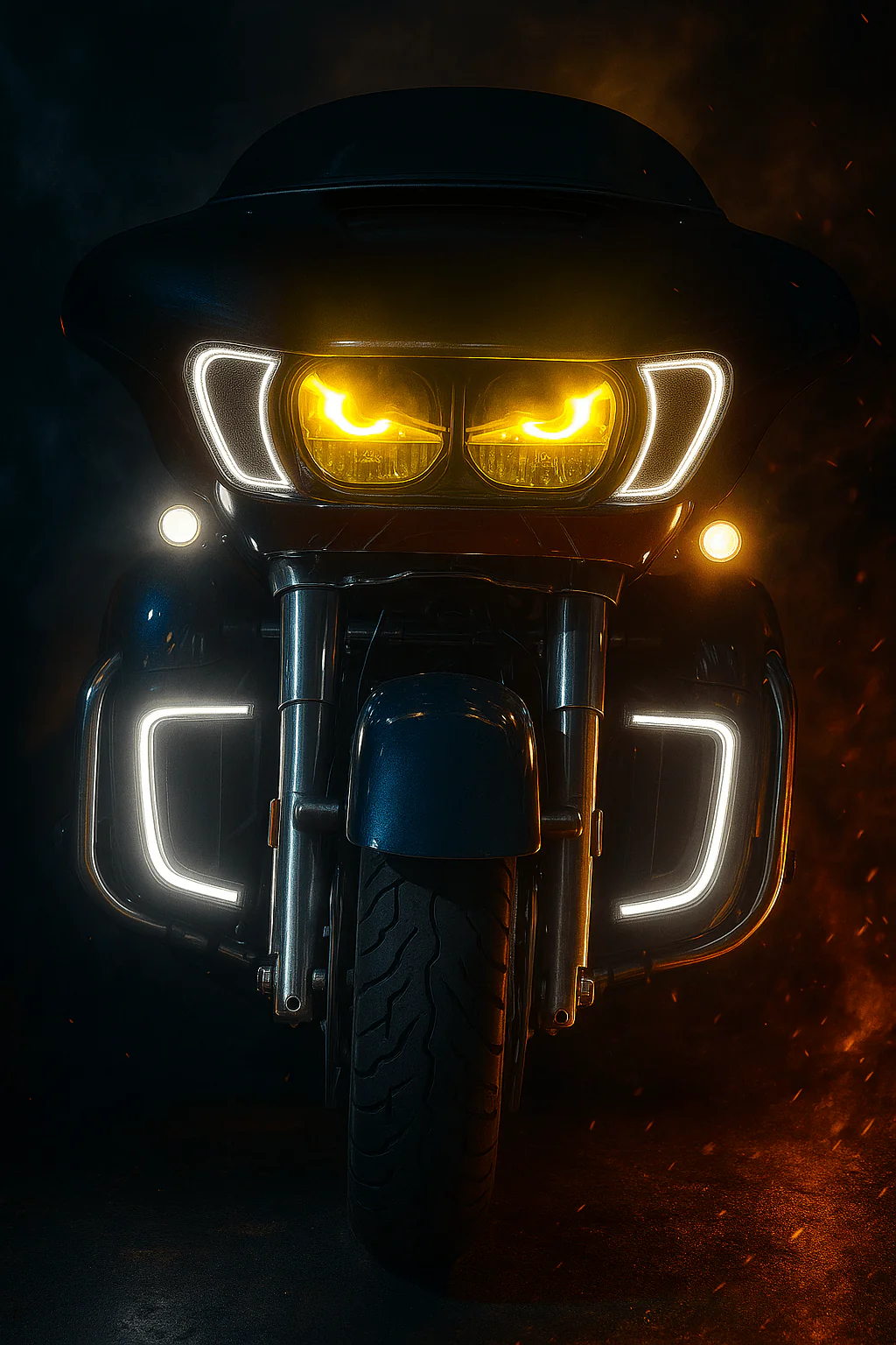 Eagle Lights Vent Insert HALOS LED Running Lights and Turn Signals for Harley-Davidson® Road Glide Motorcycles - Image 3