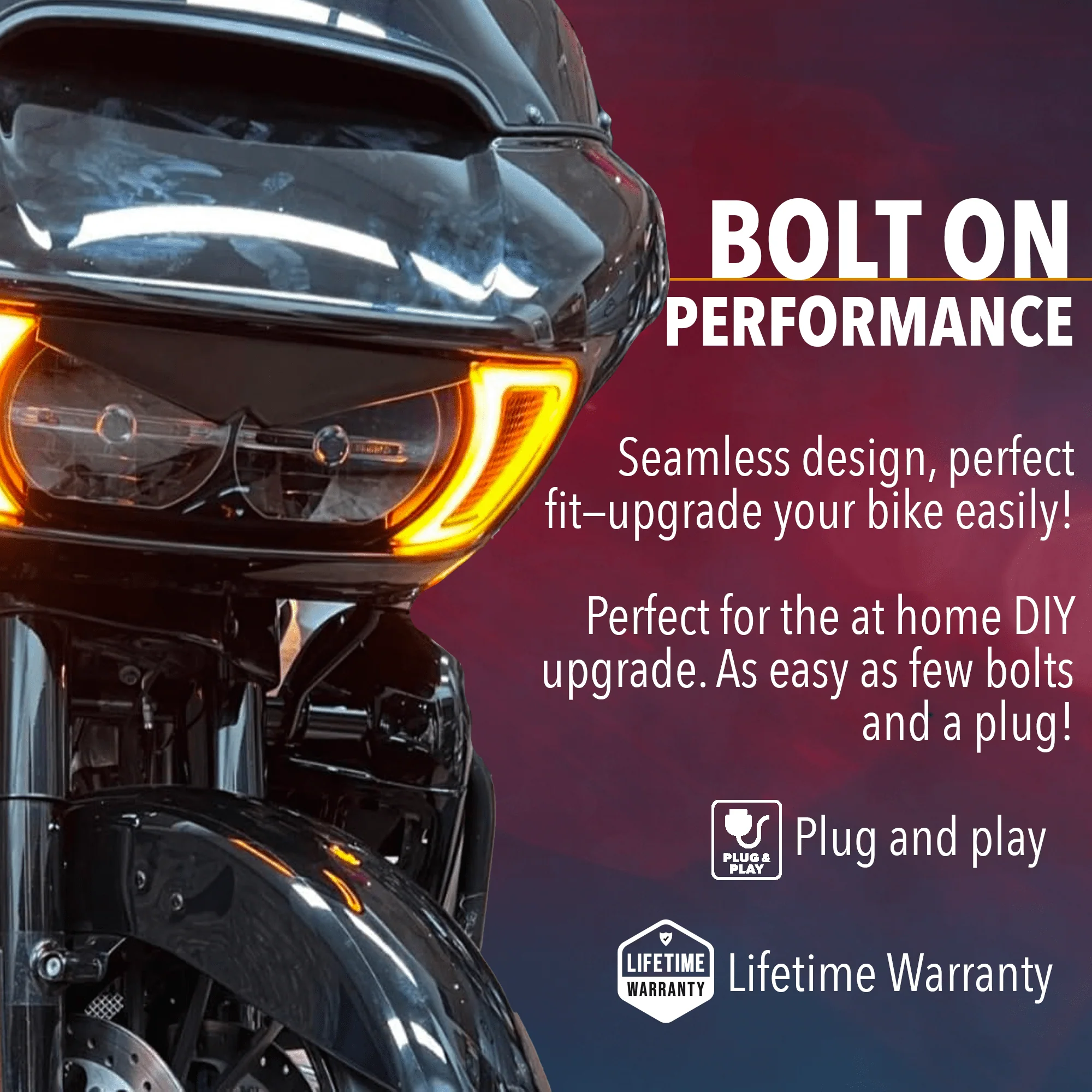Eagle Lights Vent Insert HALOS LED Running Lights and Turn Signals for Harley-Davidson® Road Glide Motorcycles - Image 5