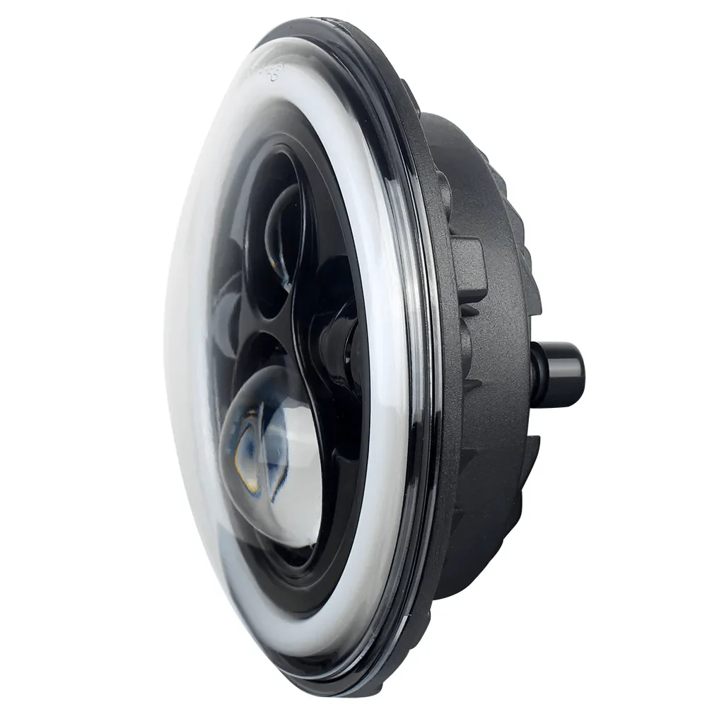 Eagle Lights 7" LED Headlight and 4.5" LED Passing Light Kit with Halo Rings for Harley-Davidson® and Indian® Motorcycles - Generation I / Black - Image 7