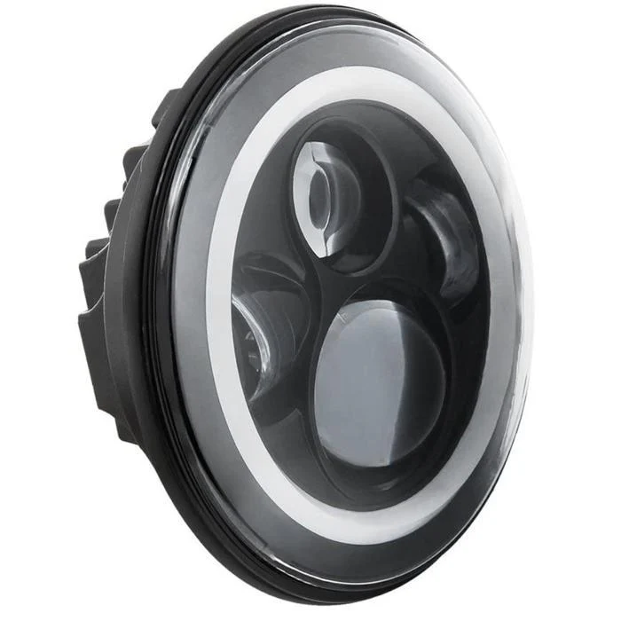 Eagle Lights 7" LED Headlight and 4.5" LED Passing Light Kit with Halo Rings for Harley-Davidson® and Indian® Motorcycles - Generation I / Black - Image 8