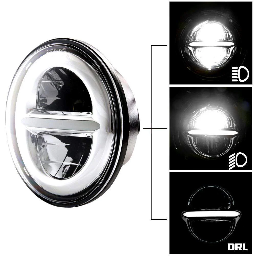 Eagle Lights Infinity Beam Series 7" Round LED Headlight with LED Passing Lights - Image 5